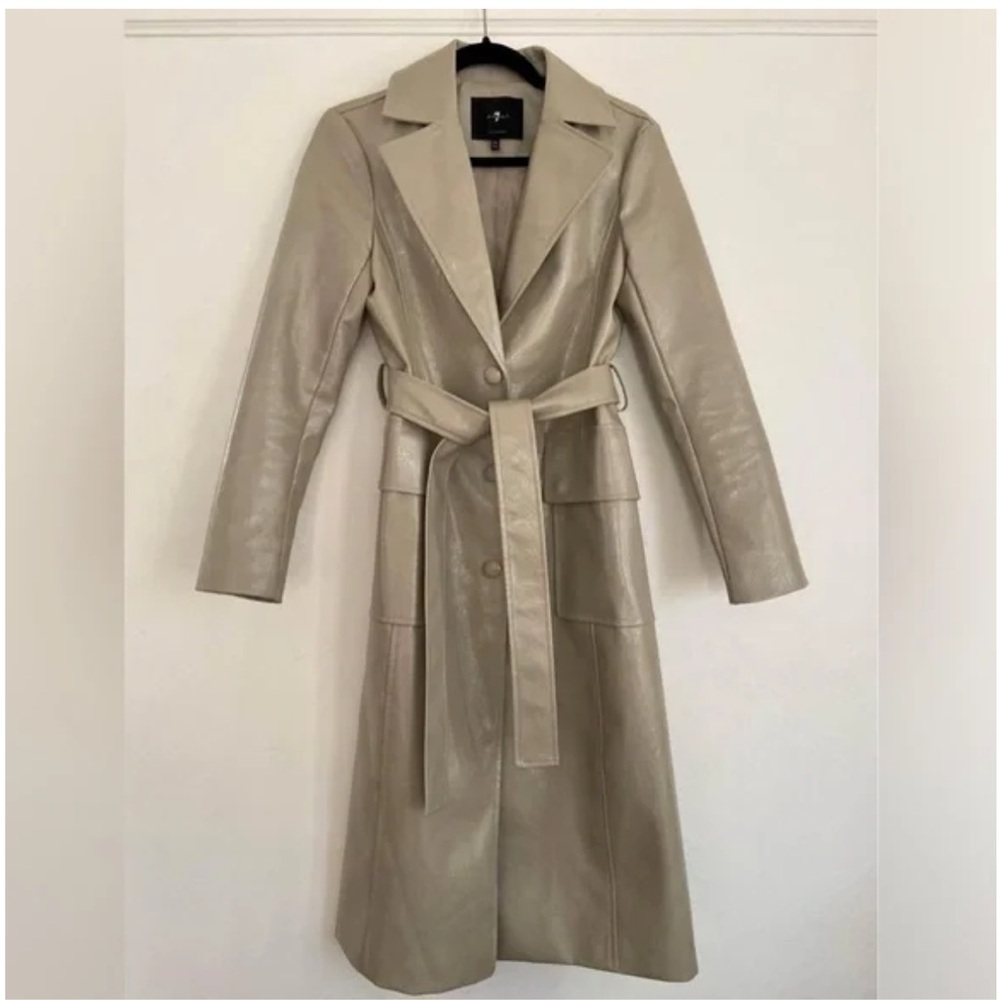 7 For All Mankind Tan Classic Trench Coat